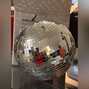 VEI MB -12  Glass Reflective Silver Mirror Party Disco Ball